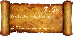 Kreischer Szabolcs névjegykártya