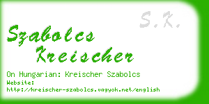 szabolcs kreischer business card